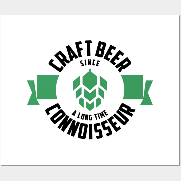 Craft Beer Connoisseur with green beer hops Wall Art by byfab